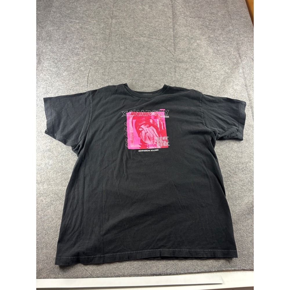 Lil Xan Xanarchy Heartbreak Soldier Black Graphic T-Shirt XL Betrayed Merch SEE